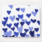 Tapis De Souris Coeurs d'aquarelle de la Saint-Valentin - bleu (Devant)
