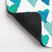 Tapis De Souris Coeurs d'aquarelle de la Saint-Valentin - turquois (Coin)