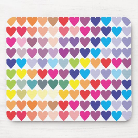 Tapis De Souris Coeurs d'arc-en-ciel (Devant)