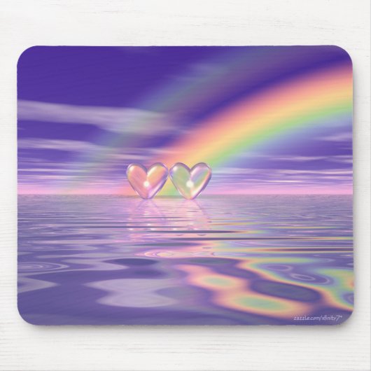 Tapis De Souris Coeurs d'arc-en-ciel (Devant)