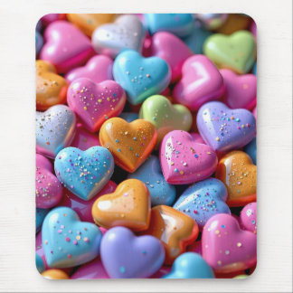 Tapis De Souris Cœurs de bonbons colorés amour