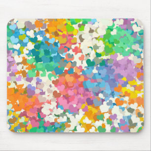 Tapis De Souris Cœurs de Confettis Pastels