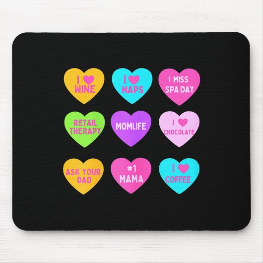 Tapis De Souris Cœurs de conversation drôles de la Saint-Valentin (Devant)