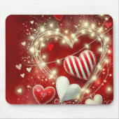 TAPIS DE SOURIS COEURS DE JOUR ROUGE ET BLANC VALENTINES (Devant)