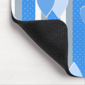Tapis De Souris Cœurs de la Saint-Valentin sur fond rayé (Coin)