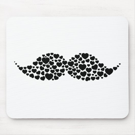 Tapis De Souris Coeurs de moustache d'amour (Devant)
