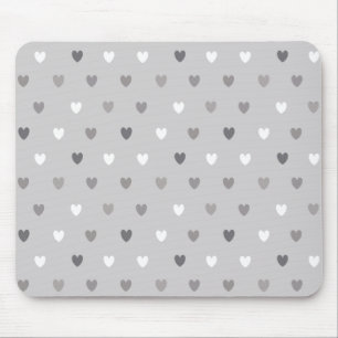 Tapis De Souris Coeurs de polka minuscules dans les tons gris