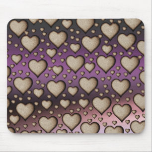 Tapis De Souris Coeurs de sable sur Arrière - plan violet
