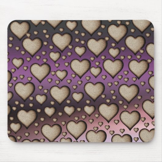 Tapis De Souris Coeurs de sable sur Arrière - plan violet (Devant)