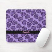 Tapis De Souris Coeurs d'impression de tigre violet (Avec souris)