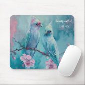 Tapis De Souris Coeurs d'oiseaux turquoise United Mousepad (Avec souris)