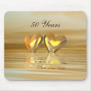 Tapis De Souris Coeurs d'or d'anniversaire