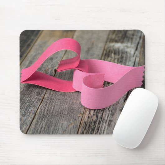 Tapis De Souris Coeurs en papier sur bois (Avec souris)