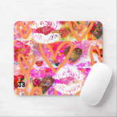Tapis De Souris Coeurs et lèvres (Avec souris)