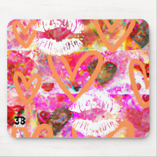 Tapis De Souris Coeurs et lèvres