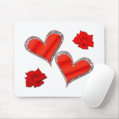 Tapis De Souris Cœurs et Roses (Avec souris)
