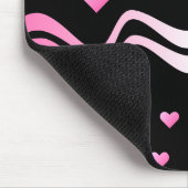 Tapis De Souris Coeurs et rubans roses noirs (Coin)