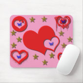 Tapis De Souris Coeurs, Étoiles, Mousepad papillon (Avec souris)