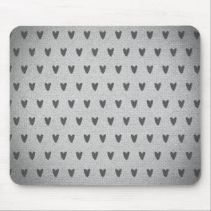 Tapis De Souris Cœurs Fantaisistes Burlap Gris Maison de Ferme Rus