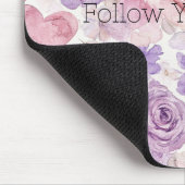 Tapis De Souris Cœurs Fleurs Rose Violet (Coin)
