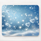 Tapis De Souris Coeurs flottants de neige (Devant)