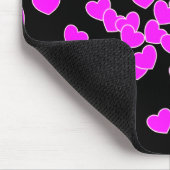 Tapis De Souris Coeurs Indomptés, Roses Et Noirs Frappants (Coin)