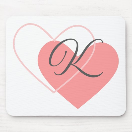 Tapis De Souris Coeurs Monogrammes 2 (Devant)