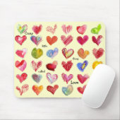 Tapis De Souris Coeurs Mouspad de jour de Valentines (Avec souris)