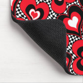Tapis De Souris Coeurs, noirs, rouges et blancs. (Coin)