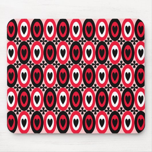 Tapis De Souris Coeurs ovales (Devant)