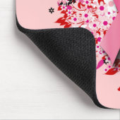 TAPIS DE SOURIS COEURS, PAPILLONS ET RUBAN ROSE (Coin)