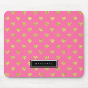 Tapis De Souris Coeurs parties scintillant or