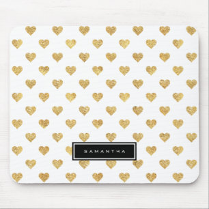 Tapis De Souris Coeurs parties scintillant or