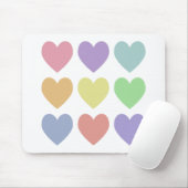 Tapis De Souris Cœurs Pastels (Avec souris)