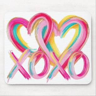 Tapis De Souris Cœurs peints & XOXO