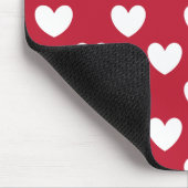 Tapis De Souris Coeurs polka blancs et rouges (Coin)