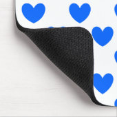 Tapis De Souris Coeurs polka bleu sur blanc (Coin)