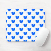 Tapis De Souris Coeurs polka bleu sur blanc (Avec souris)