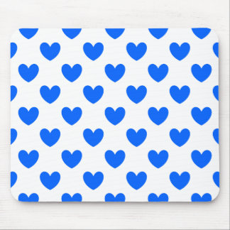 Tapis De Souris Coeurs polka bleu sur blanc
