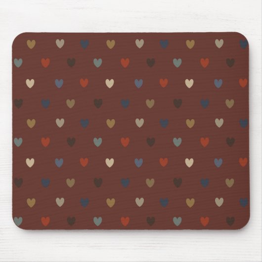 Tapis De Souris Coeurs Polka sur kilim brown (Devant)