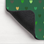 Tapis De Souris Cœurs polka sur vert forêt (Coin)
