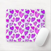 Tapis De Souris Coeurs pourpres Fille Mignonne Jour des Valentines (Avec souris)