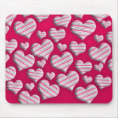 Tapis De Souris Coeurs rayés Hot rose Fun Motif Epic Design (Devant)
