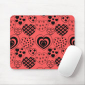 Tapis De Souris Coeurs répétitifs (Avec souris)