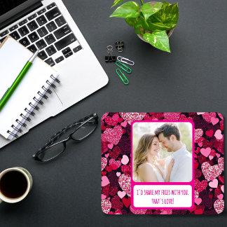 Tapis De Souris Coeurs rose Parkly Partagez Mes Fries