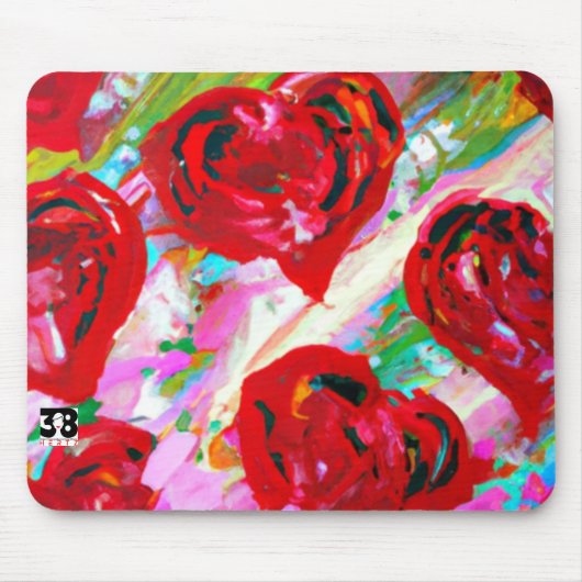 Tapis De Souris Coeurs roses (Devant)