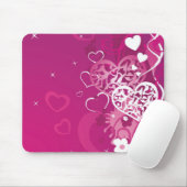 Tapis De Souris Coeurs roses (Avec souris)