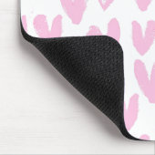 Tapis De Souris Coeurs roses Abstraits Sur Blanc (Coin)