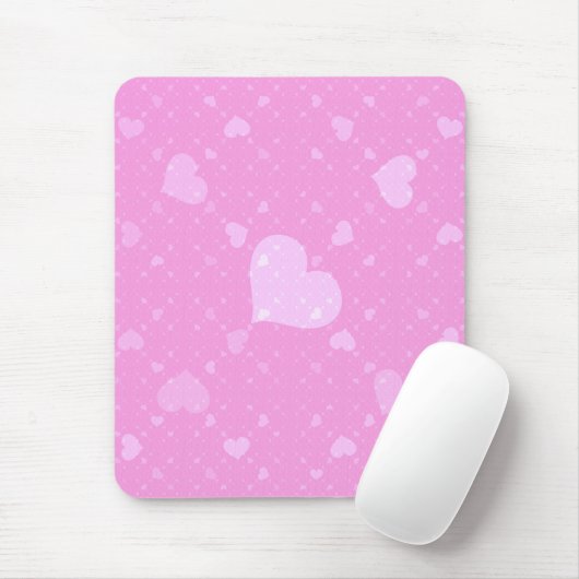 Tapis De Souris Cœurs roses avec amour (Avec souris)
