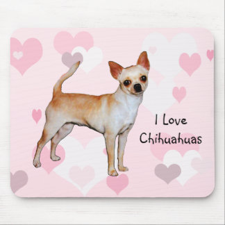 Tapis De Souris Coeurs roses et blancs de chiwawa